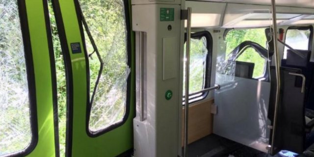 Die Passagiere im Zug blieben unverletzt. Die Feuerwehr Schwarzenburg organisierte die Weiterfahrt für die Passagiere, bis Bahnersatzbusse bereitstanden. (Bild polizei-schweiz.ch)