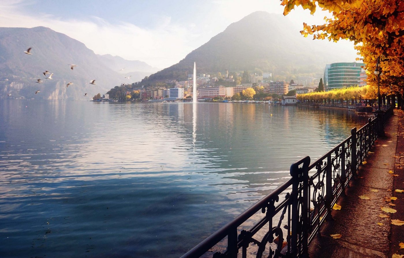 In der Schweiz lagen vorerst keine Meldungen über Sturmschäden vor. Im Tessin, hier Lugano, wurden teilweise über 24 Grad gemessen. (Bild ticino.ch)