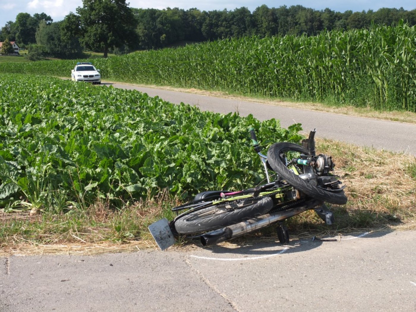 Die Unfallstelle. (Bild Kapo AG)
