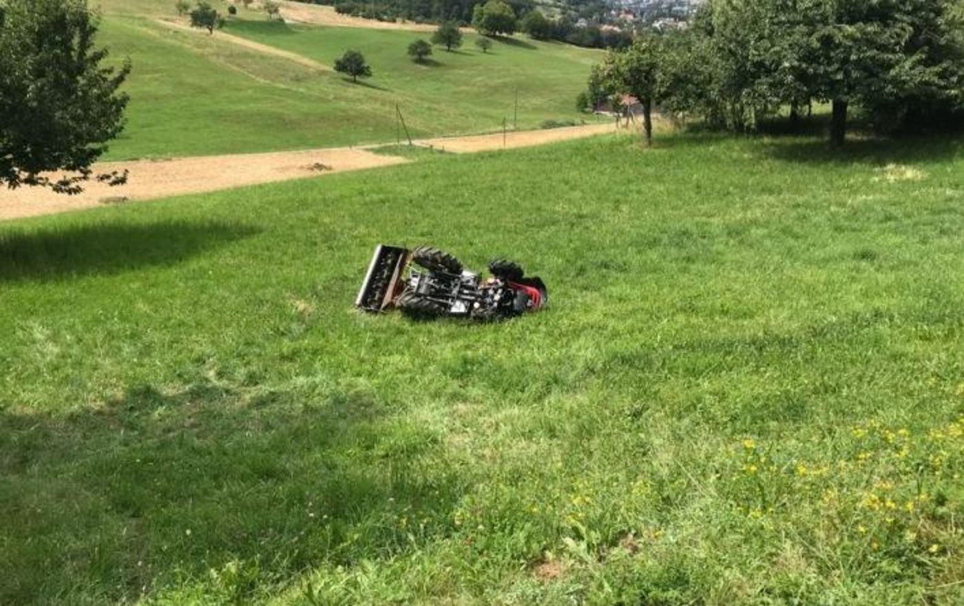 Auf dieser Wiese ereignete sich das Unglück. (Bild Kapo BL)