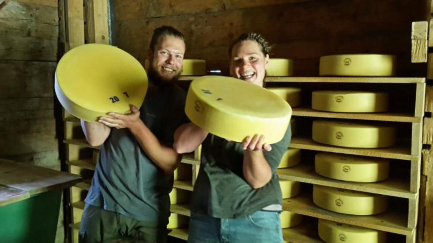 Erster Käse der Alp Schwandi/Laub. (Bild Lea Kluge)