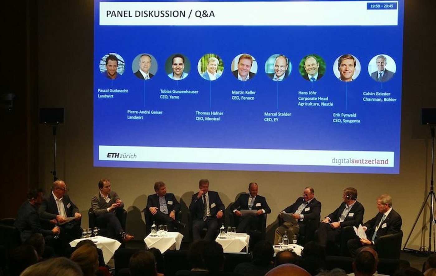 An der anschliessenden Diskussion nahmen Landwirte, Startups und Industriekonzernen statt.