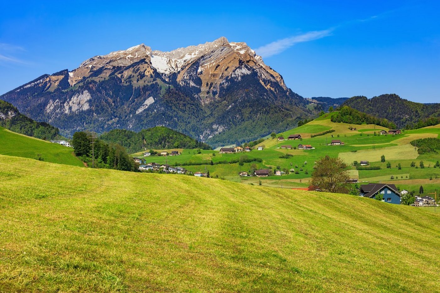 Landschaft in Nidwalden mit dem Stanserhorn im Hintergrund: Gemäss Bundesrat ist das vom Kanton festgelegte Siedlungsgebiet zu gross angesichts der vorhandenen Baulandreserven. (Bild Pixabay)