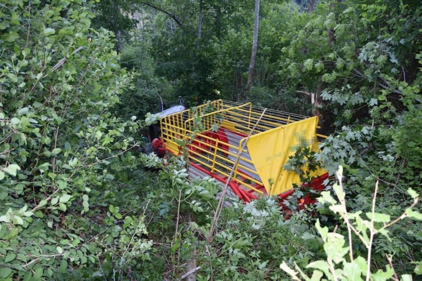 Warum sich der Traktor selbständig machte ist noch unklar. (Bild Kantonspolizei St.Gallen)