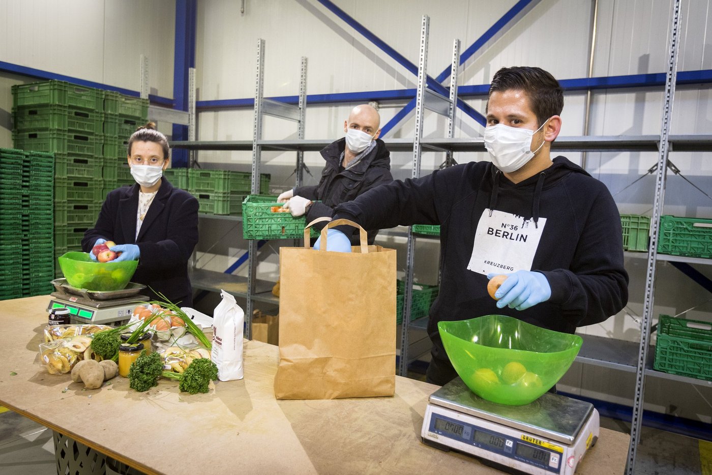 Die Initianten der Ess-Box haben einen fulminanten Start hingelegt (v. l.): Laura Simons, Phillip Schmanau und Patrick Stauffacher. (Bild zVg)