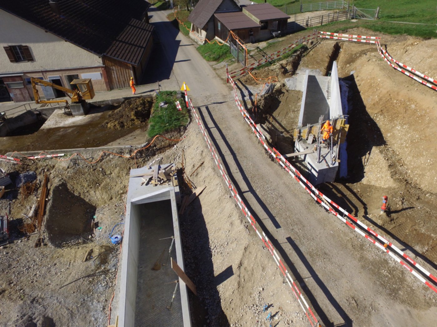 Rohbau Weidetunnel.