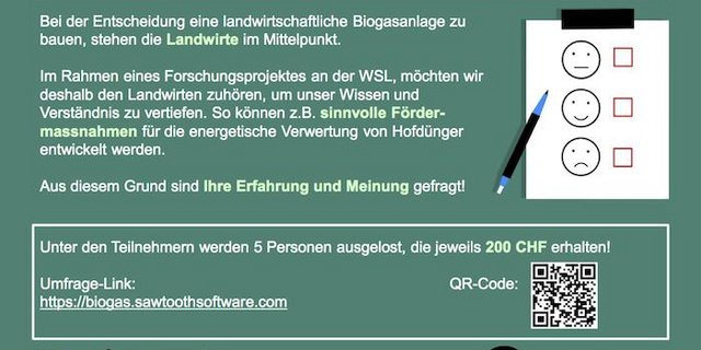 Das WSL möchte Landwirten zuhören, um sinnvolle Fördermassnahmen für die energetische Verwertung von Hofdünger zu entwickeln. (Bild zVg))