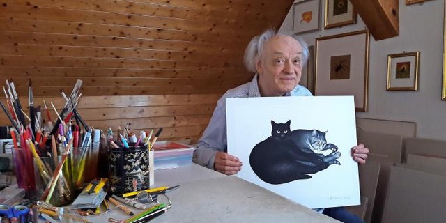 Katzen haben es Hans Rüttimann in seinem künstlerischen Schaffen besonders angetan.