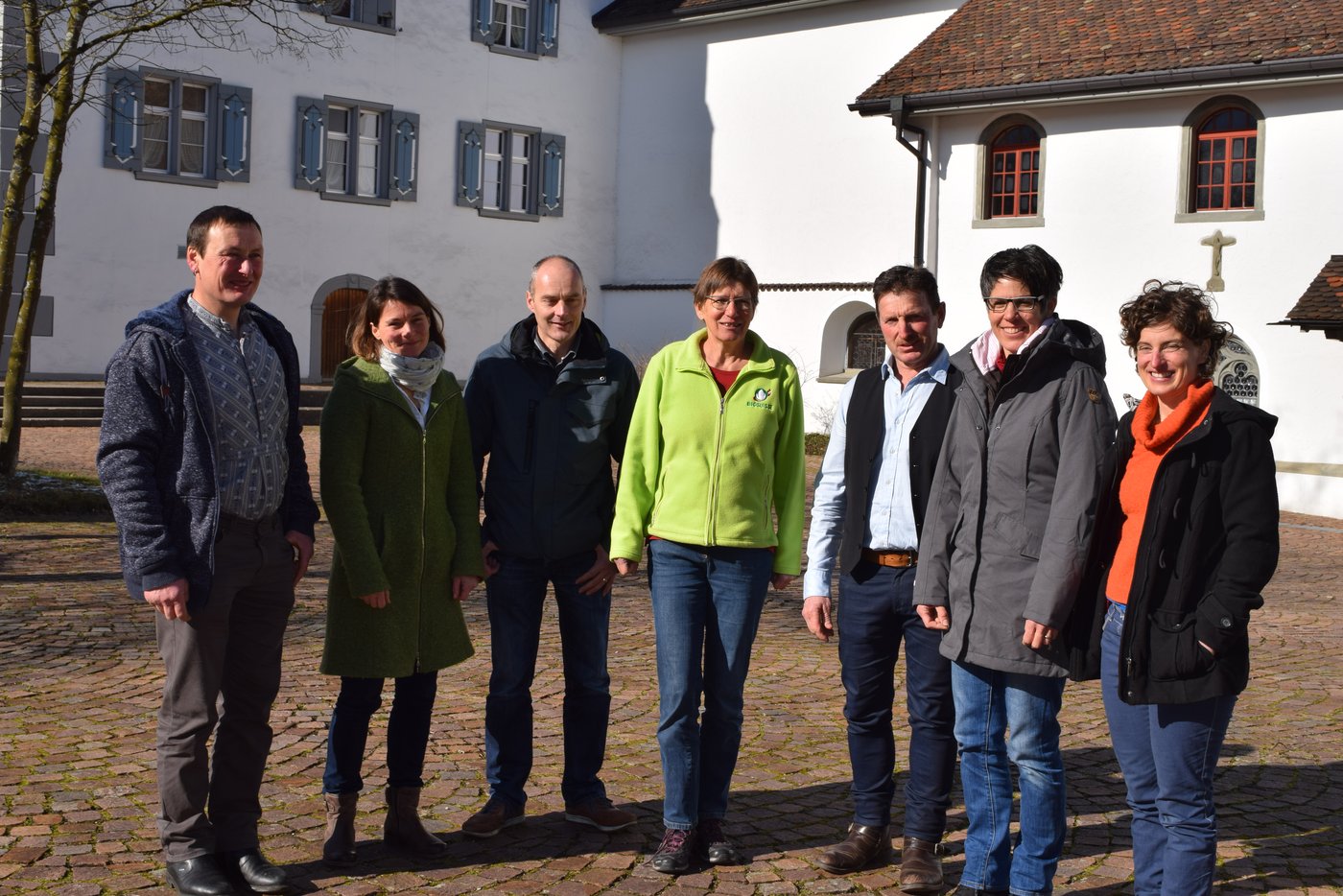 Der neu zusammengesetzte Vorstand von Bio Ostschweiz (v.l.n.r.): Melchior Knaus, Monika Egli, Peter Schweizer, Barbara Oppliger, Sepp Sennhauser, Daniela Marty und Karin Mengelt. 