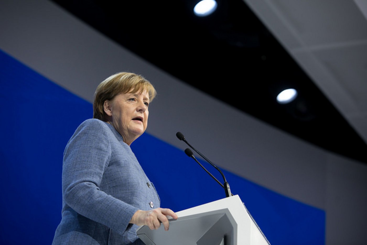 Angela Merkel bei ihrer Rede am WEF 2018. (Bild World Economic Forum/Flickr)
