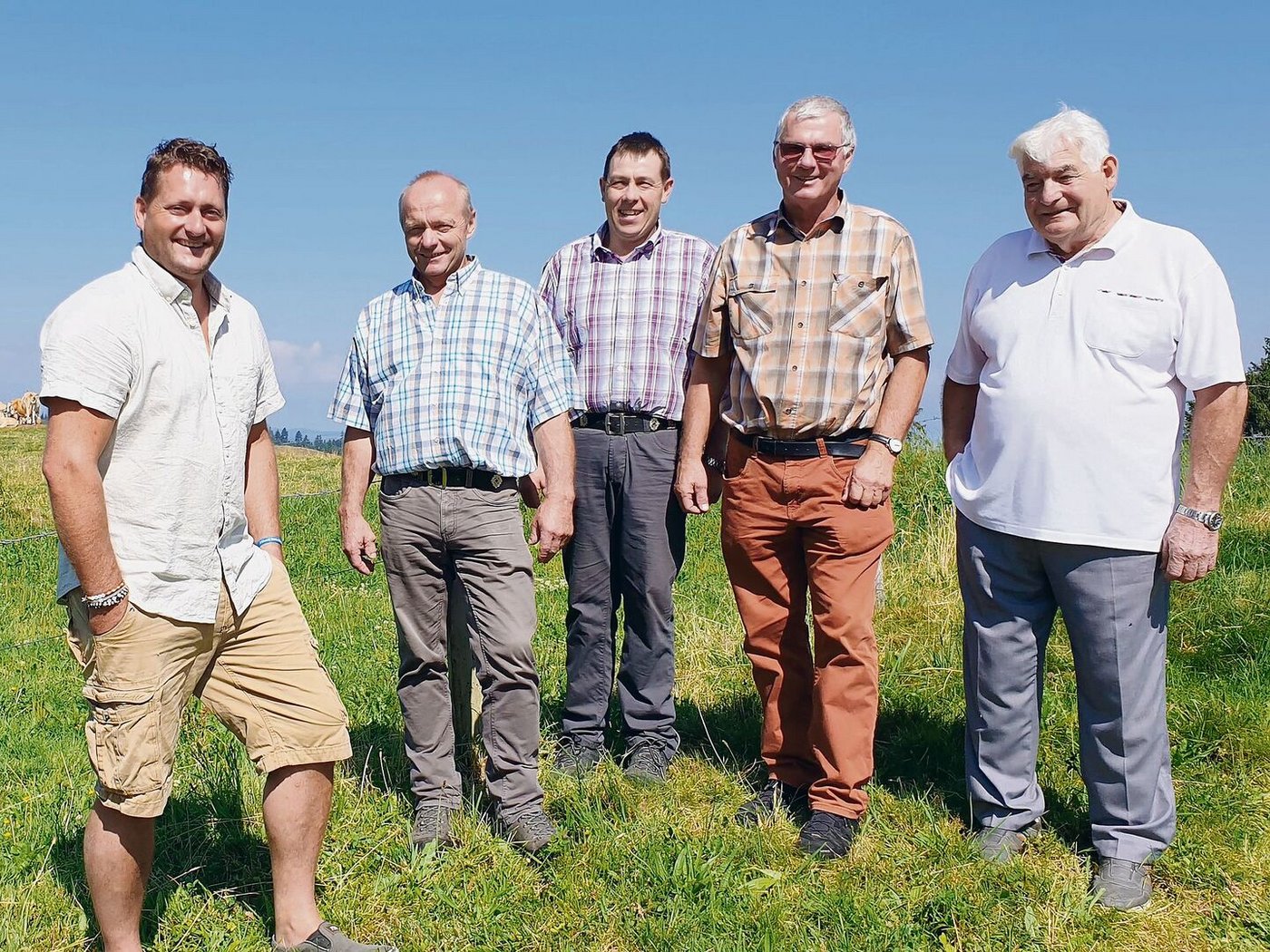 Der Vorstand: Adi Götschmann, Willi Luder, Stefan Scheuber, Alfred Frey und Präsident Erwin Frauchiger (v. l.).