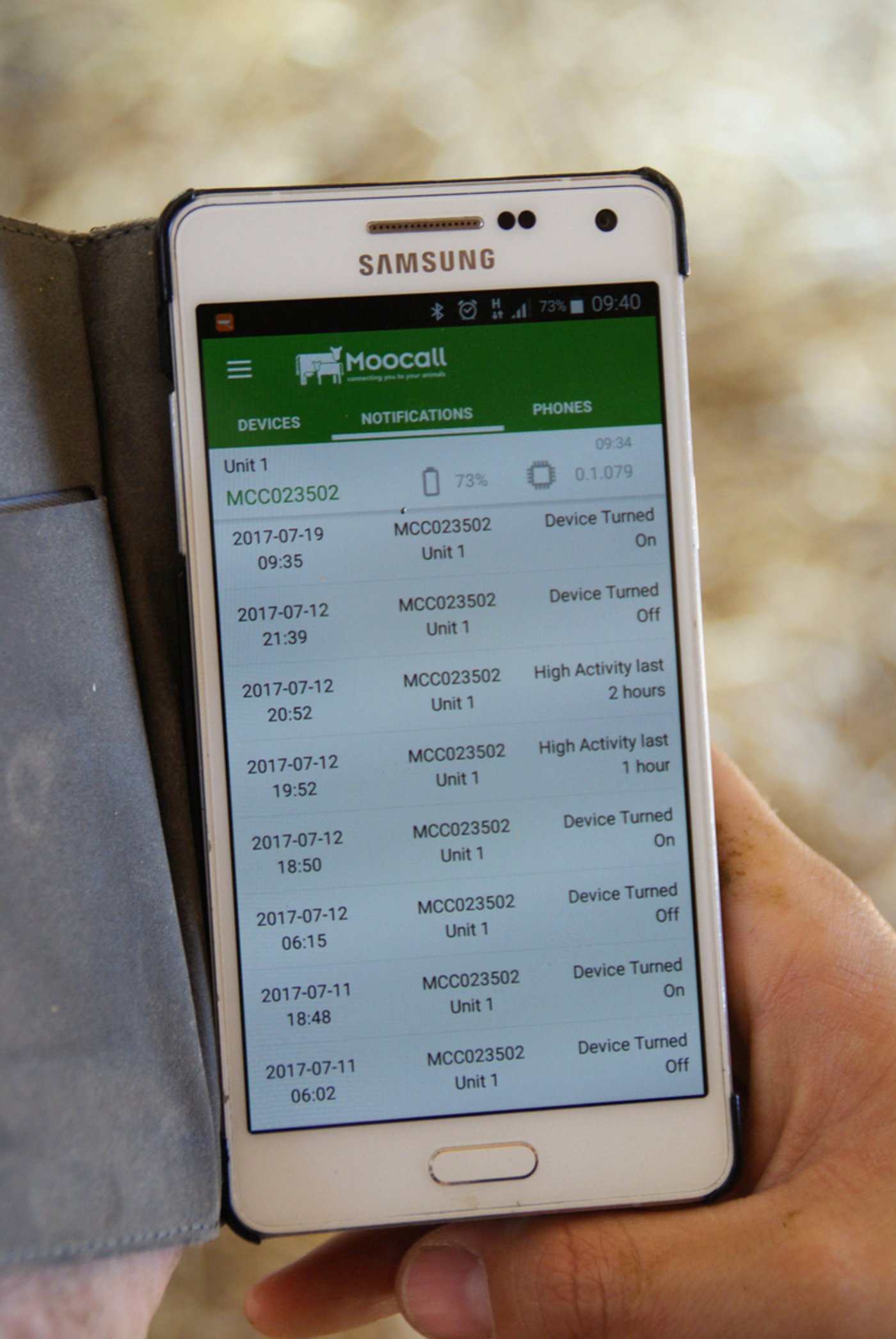 Mittels einer App lassen sich die Empfänger des Alarms bestimmen und die Alarme aufzeichnen.
