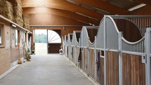 So sieht beispielswe So sieht beispielsweise ein Stall aus, der mit dem Gütesiegel «der gute Stall STS» ausgezeichnet wird: Der Pensionsstall von Romy Schaad in Oberbipp BE.