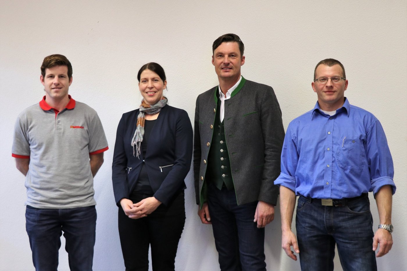 Die Referenten am Liebegger Milchtag (v.l.n.r.): Markus Burkard, Multiforsa; Steffi Bergmann, Tierklinik 24; Johann Gasteiner, HBLFA Raumberg-Gumpenstein; Thomas Thalmann, UFA. (Bild Ruth Aerni)