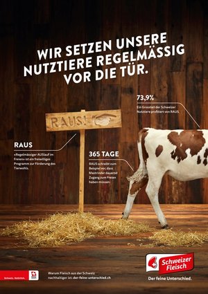 Fleisch: Jans will Werbegelder streichen Die neue Werbekampagne für Schweizer Fleisch wurde im Oktober vorgestellt. (Bild Proviande)