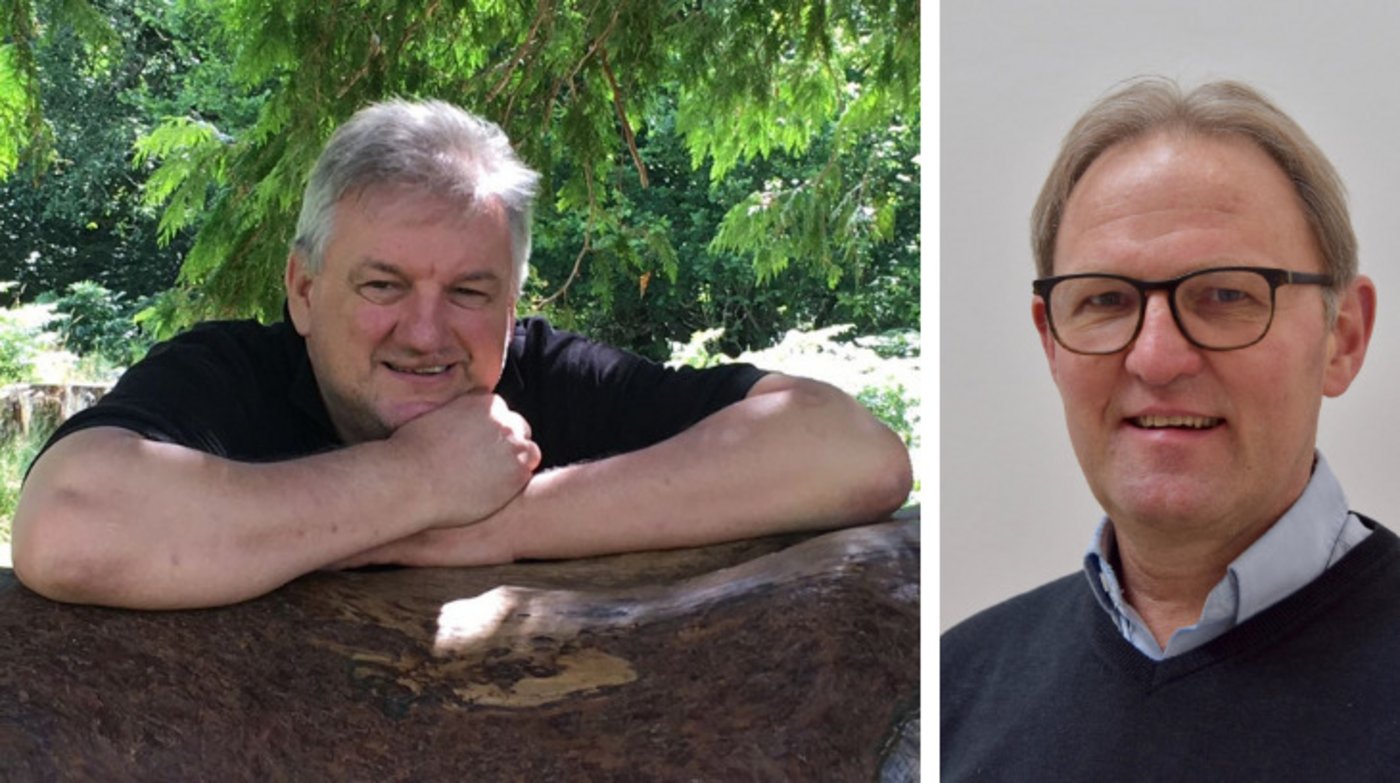 Der abtretende Präsident Daniel Blanc (links) und der neu gewählte Präsident Christian Deillon. (Bild Terroir Fribourg)