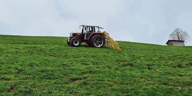 Diese Parzelle im Entlebuch kann nach einer Aufwertung – die Reihenwege wurden ausplaniert, das Unkraut bekämpft – wieder als Mähweide intensiv bewirtschaftet werden.