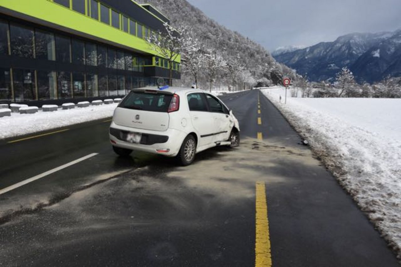 Der beschädigte Fiat Punto. 