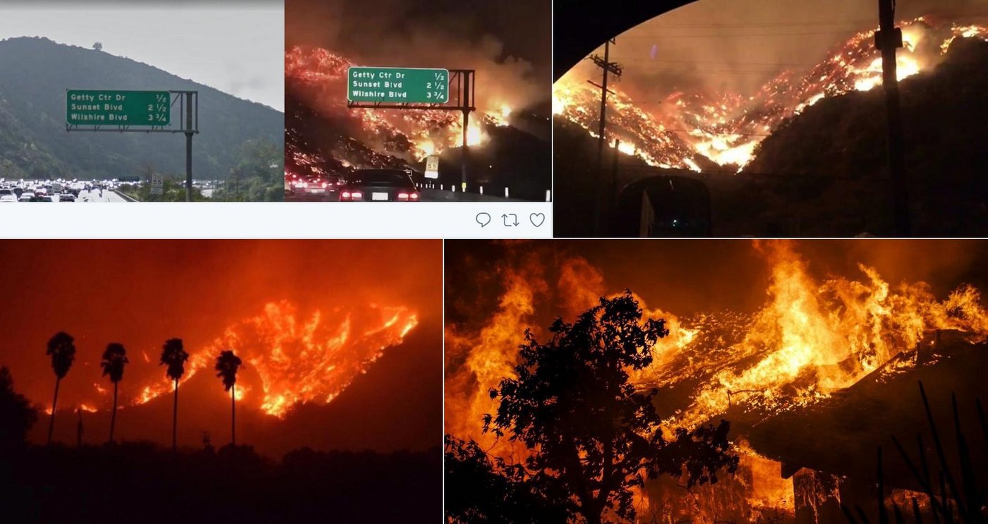 Bilder auf Twitter zeigen die verheerenden Feuer in Kalifornien. (Bild Twitter)