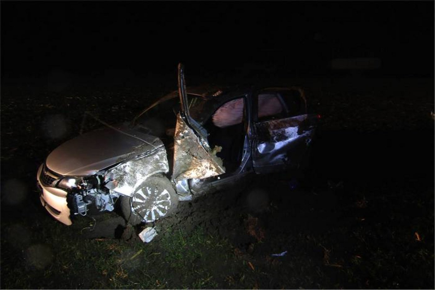 Das Auto kollidierte erst mit einem Zaun und kam dann im angrenzenden Wiesland zum Stehen. (Bild Kapo GL)