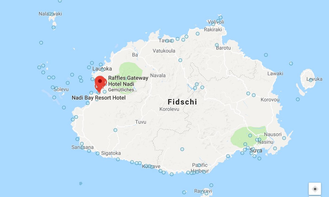 Besonders betroffen war der Ferienort Nadi. (Bild Google Maps)