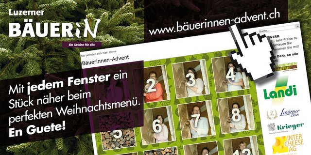Der Adventskalender ist aufgeschaltet unter www.bäuerinnen-advent.ch (Bild zVg)