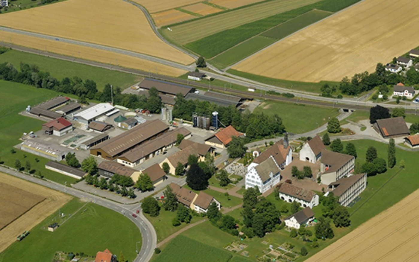 Der Agroscope-Standort Tänikon aus der Vogelperspektive. (Bild Agroscope)