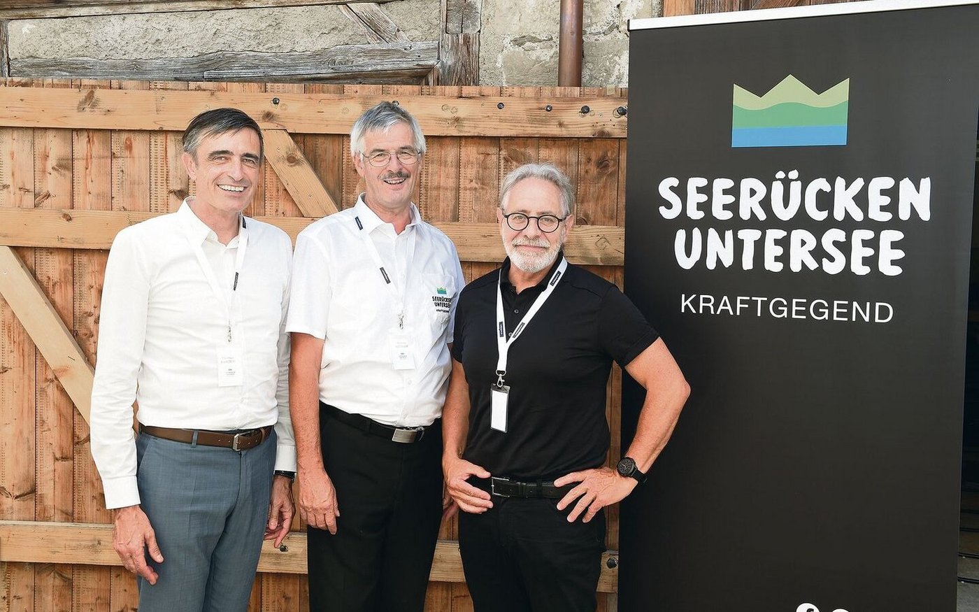 V. l. n. r.: Kommissionspräsident Thomas Harder, Vereinspräsident Roland Werner sowie der Entlebucher Theo Schnider.